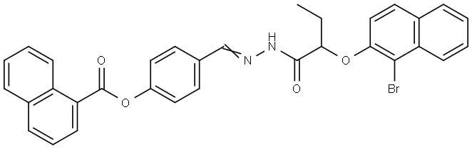 4-(2-(2-((1-BROMO-2-NAPHTHYL)OXY)BUTANOYL)CARBOHYDRAZONOYL)PHENYL 1-NAPHTHOATE Struktur