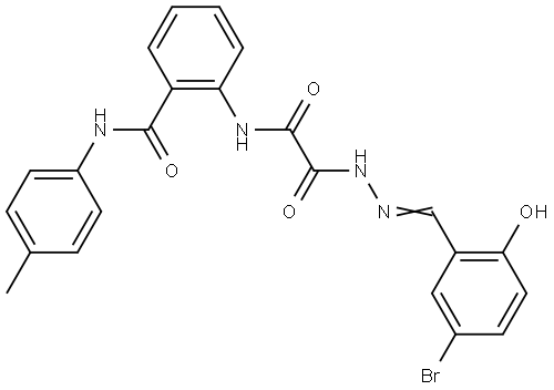 2-(((2-(5-BR-2-HO-BENZYLIDENE)HYDRAZINO)(OXO)AC)AMINO)-N-(4-ME-PHENYL)BENZAMIDE Struktur