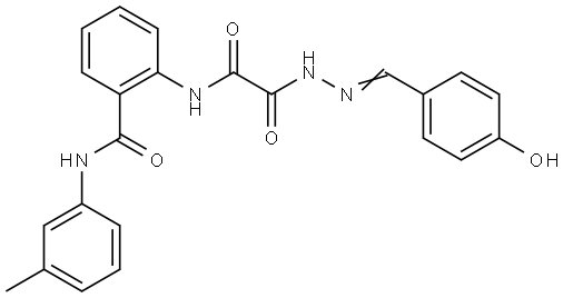 2-(((2-(4-HO-BENZYLIDENE)HYDRAZINO)(OXO)AC)AMINO)-N-(3-METHYLPHENYL)BENZAMIDE Struktur