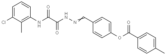 4-(2-((3-CL-2-METHYLANILINO)(OXO)ACETYL)CARBOHYDRAZONOYL)PHENYL 4-METHYLBENZOATE Struktur