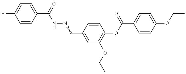 2-ETHOXY-4-(2-(4-FLUOROBENZOYL)CARBOHYDRAZONOYL)PHENYL 4-ETHOXYBENZOATE Struktur