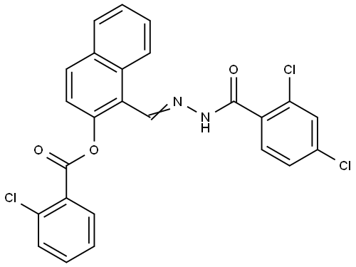 1-(2-(2,4-DICHLOROBENZOYL)CARBOHYDRAZONOYL)-2-NAPHTHYL 2-CHLOROBENZOATE Struktur