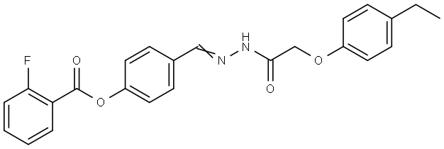 4-(2-((4-ETHYLPHENOXY)ACETYL)CARBOHYDRAZONOYL)PHENYL 2-FLUOROBENZOATE Struktur