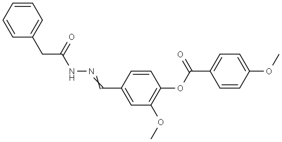 2-METHOXY-4-(2-(PHENYLACETYL)CARBOHYDRAZONOYL)PHENYL 4-METHOXYBENZOATE Struktur