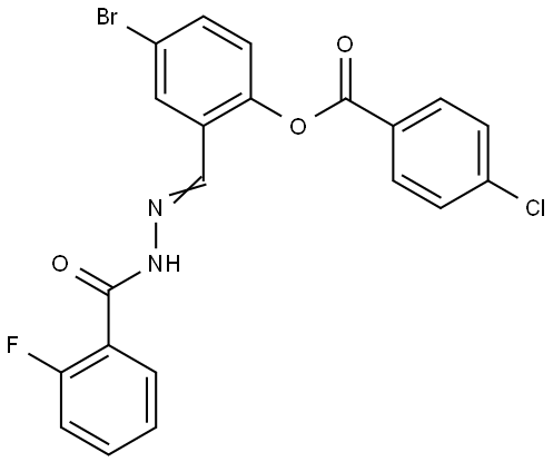 4-BROMO-2-(2-(2-FLUOROBENZOYL)CARBOHYDRAZONOYL)PHENYL 4-CHLOROBENZOATE Struktur