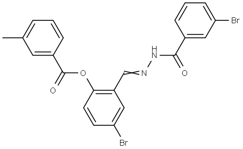 4-BROMO-2-(2-(3-BROMOBENZOYL)CARBOHYDRAZONOYL)PHENYL 3-METHYLBENZOATE Struktur