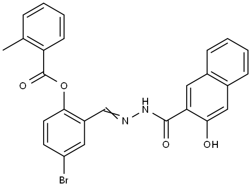 4-BROMO-2-(2-(3-HYDROXY-2-NAPHTHOYL)CARBOHYDRAZONOYL)PHENYL 2-METHYLBENZOATE Struktur