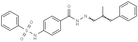 N-(4-((2-(2-METHYL-3-PHENYL-2-PROPENYLIDENE)HYDRAZINO)CARBONYL)PHENYL)BENZENESULFONAMIDE Struktur