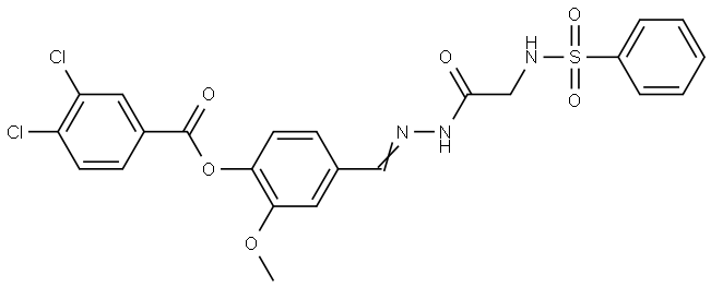 2-MEO-4-(2-(((PHENYLSULFONYL)AMINO)AC)CARBOHYDRAZONOYL)PH 3,4-DICHLOROBENZOATE Struktur