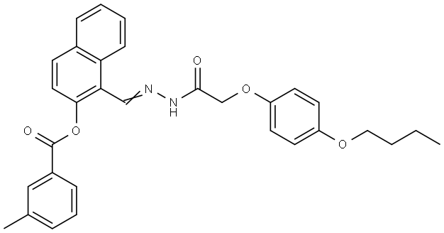 1-(2-((4-BUTOXYPHENOXY)ACETYL)CARBOHYDRAZONOYL)-2-NAPHTHYL 3-METHYLBENZOATE Struktur