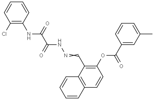 1-(2-((2-CHLOROANILINO)(OXO)ACETYL)CARBOHYDRAZONOYL)-2-NAPHTHYL 3-METHYLBENZOATE Struktur