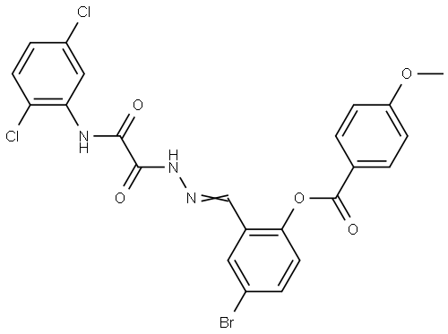 4-BR-2-(2-((2,5-DICHLOROANILINO)(OXO)AC)CARBOHYDRAZONOYL)PH 4-METHOXYBENZOATE Struktur