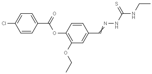 2-ETHOXY-4-(2-((ETHYLAMINO)CARBOTHIOYL)CARBOHYDRAZONOYL)PHENYL 4-CHLOROBENZOATE Struktur