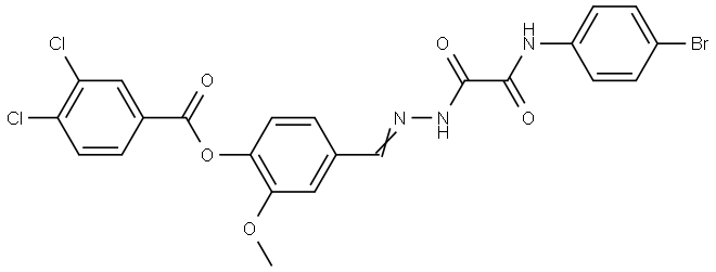 4-(2-((4-BROMOANILINO)(OXO)AC)CARBOHYDRAZONOYL)-2-MEO-PH 3,4-DICHLOROBENZOATE Struktur