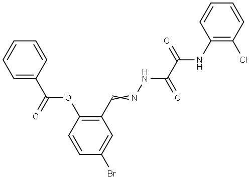 4-BROMO-2-(2-((2-CHLOROANILINO)(OXO)ACETYL)CARBOHYDRAZONOYL)PHENYL BENZOATE Struktur