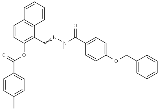 1-(2-(4-(BENZYLOXY)BENZOYL)CARBOHYDRAZONOYL)-2-NAPHTHYL 4-METHYLBENZOATE Struktur