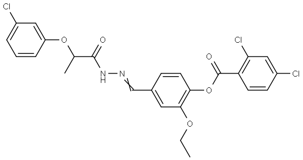 4-((E)-{[2-(3-CHLOROPHENOXY)PROPANOYL]HYDRAZONO}METHYL)-2-ETHOXYPHENYL 2,4-DICHLOROBENZOATE Struktur