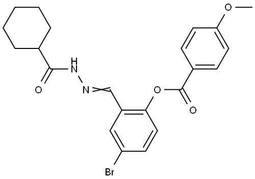 4-BROMO-2-(2-(CYCLOHEXYLCARBONYL)CARBOHYDRAZONOYL)PHENYL 4-METHOXYBENZOATE Struktur