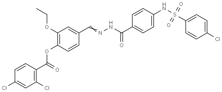 4-{(E)-[(4-{[(4-CHLOROPHENYL)SULFONYL]AMINO}BENZOYL)HYDRAZONO]METHYL}-2-ETHOXYPHENYL 2,4-DICHLOROBENZOATE Struktur