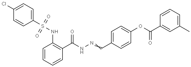 4-(2-(2-(((4-CL-PH)SULFONYL)AMINO)BENZOYL)CARBOHYDRAZONOYL)PH 3-METHYLBENZOATE Struktur