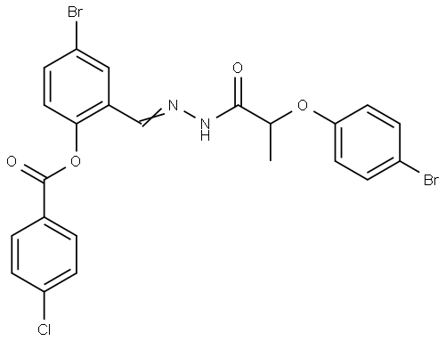 4-BR-2-(2-(2-(4-BROMOPHENOXY)PROPANOYL)CARBOHYDRAZONOYL)PHENYL 4-CHLOROBENZOATE Struktur