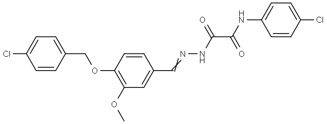 2-((2E)-2-{4-[(4-CHLOROBENZYL)OXY]-3-METHOXYBENZYLIDENE}HYDRAZINO)-N-(4-CHLOROPHENYL)-2-OXOACETAMIDE Structure