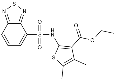 3-Thiophenecarboxylic acid, 2-[(2,1,3-benzothiadiazol-4-ylsulfonyl)amino]-4,5-dimethyl-, ethyl ester Struktur