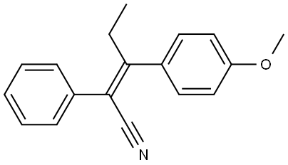 (2Z)-3-(4-methoxyphenyl)-2-phenyl-2-pentenenitrile Struktur