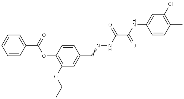 4-(2-((3-CL-4-METHYLANILINO)(OXO)AC)CARBOHYDRAZONOYL)-2-ETHOXYPHENYL BENZOATE Struktur