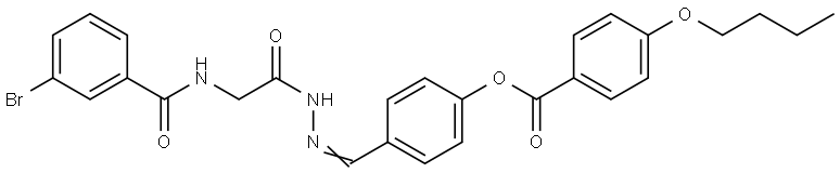 4-(2-(((3-BROMOBENZOYL)AMINO)ACETYL)CARBOHYDRAZONOYL)PHENYL 4-BUTOXYBENZOATE Struktur