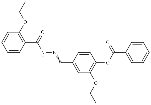 2-ETHOXY-4-(2-(2-ETHOXYBENZOYL)CARBOHYDRAZONOYL)PHENYL BENZOATE Struktur