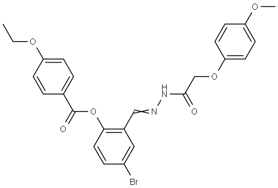 4-BROMO-2-(2-((4-METHOXYPHENOXY)ACETYL)CARBOHYDRAZONOYL)PHENYL 4-ETHOXYBENZOATE Struktur