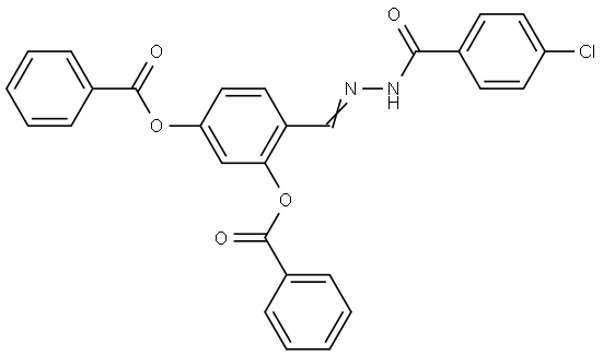 5-(BENZOYLOXY)-2-(2-(4-CHLOROBENZOYL)CARBOHYDRAZONOYL)PHENYL BENZOATE Struktur