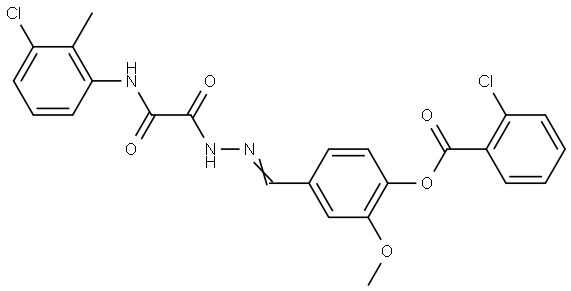 4-((E)-{[(3-CHLORO-2-METHYLANILINO)(OXO)ACETYL]HYDRAZONO}METHYL)-2-METHOXYPHENYL 2-CHLOROBENZOATE Struktur