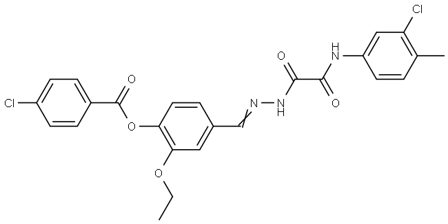 4-((E)-{[(3-CHLORO-4-METHYLANILINO)(OXO)ACETYL]HYDRAZONO}METHYL)-2-ETHOXYPHENYL 4-CHLOROBENZOATE Struktur