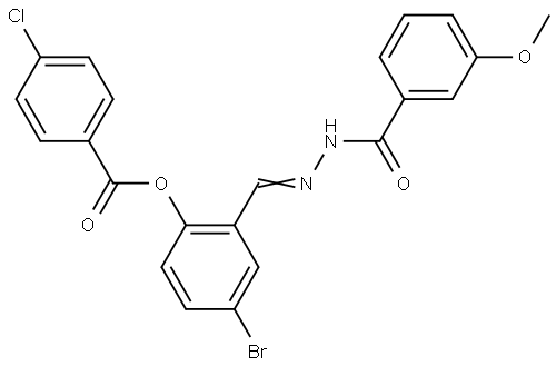 4-BROMO-2-(2-(3-METHOXYBENZOYL)CARBOHYDRAZONOYL)PHENYL 4-CHLOROBENZOATE Struktur