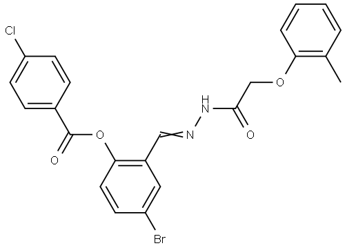 4-BROMO-2-(2-((2-METHYLPHENOXY)ACETYL)CARBOHYDRAZONOYL)PHENYL 4-CHLOROBENZOATE Struktur