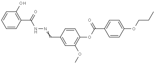 4-(2-(2-HYDROXYBENZOYL)CARBOHYDRAZONOYL)-2-METHOXYPHENYL 4-PROPOXYBENZOATE Struktur