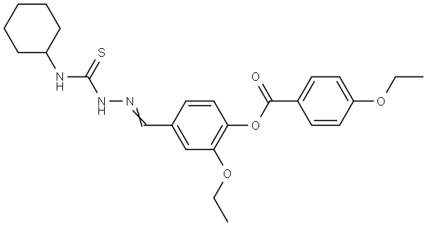 4-(2-((CYCLOHEXYLAMINO)CARBOTHIOYL)CARBOHYDRAZONOYL)2-ETHOXY-PH 4-ETHOXYBENZOATE Struktur