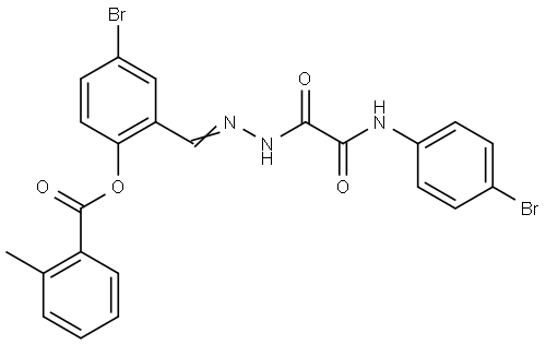 4-BR-2-(2-((4-BROMOANILINO)(OXO)ACETYL)CARBOHYDRAZONOYL)PHENYL 2-METHYLBENZOATE Struktur