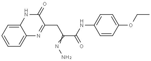 N-(4-ETHOXYPHENYL)-2-HYDRAZONO-3-(3-HYDROXY-2-QUINOXALINYL)PROPANAMIDE Struktur