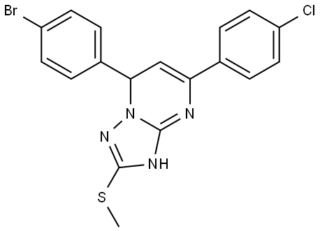 7-(4-BR-PH)-5-(4-CL-PH)-2-(ME-THIO)-4,7-DIHYDRO(1,2,4)TRIAZOLO(1,5-A)PYRIMIDINE Struktur