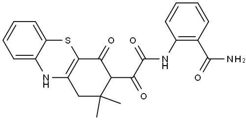 2-{[(2,2-DIMETHYL-4-OXO-2,3,4,10-TETRAHYDRO-1H-PHENOTHIAZIN-3-YL)(OXO)ACETYL]AMINO}BENZAMIDE Struktur