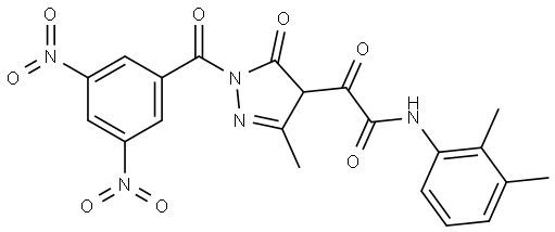 N-(2,3-DIMETHYLPHENYL)-2-[1-(3,5-DINITROBENZOYL)-3-METHYL-5-OXO-4,5-DIHYDRO-1H-PYRAZOL-4-YL]-2-OXOACETAMIDE Struktur