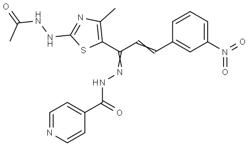 N'-[(E,2E)-1-[2-(2-ACETYLHYDRAZINO)-4-METHYL-1,3-THIAZOL-5-YL]-3-(3-NITROPHENYL)-2-PROPENYLIDENE]ISONICOTINOHYDRAZIDE Struktur