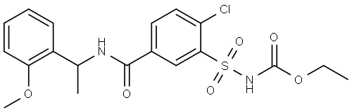 ET(2-CL-5-(((1-(2-METHOXYPHENYL)ETHYL)AMINO)CARBONYL)PHENYL)SULFONYLCARBAMATE Struktur