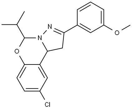 9-CL-5-ISOPROPYL-2-(3-METHOXY-PH)-1,10B-DIHYDROPYRAZOLO(1,5-C)(1,3)BENZOXAZINE Struktur