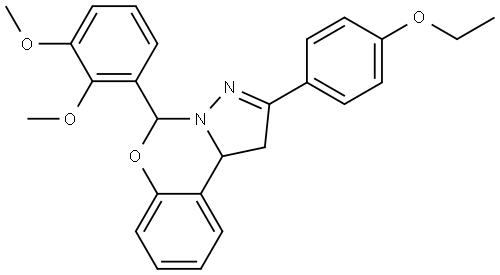 5-(2,3-DIMETHOXY-PH)2-(4-ETHOXY-PH)-1,10B-DIHYDROPYRAZOLO(1,5-C)(1,3)BENZOXAZINE Struktur