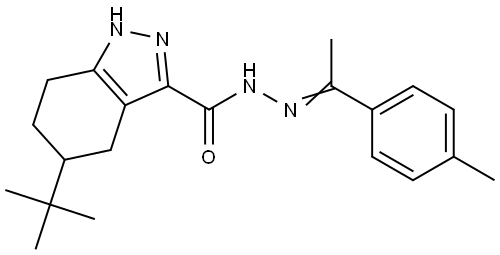 5-TERT-BUTYL-N'-[(E)-1-(4-METHYLPHENYL)ETHYLIDENE]-4,5,6,7-TETRAHYDRO-1H-INDAZOLE-3-CARBOHYDRAZIDE Struktur