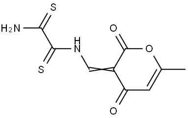N(1)-((6-METHYL-2,4-DIOXO-2H-PYRAN-3(4H)-YLIDENE)METHYL)ETHANEDITHIOAMIDE Struktur